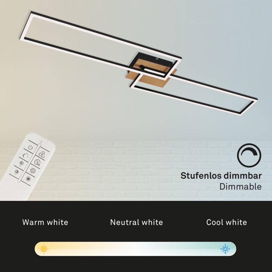 Brilo - LED Ściemnialny żyrandol natynkowy FRAME 2xLED/20W/230V 2700-5000K + pilot zdalnego sterowania
