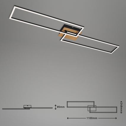 Brilo - LED Ściemnialny żyrandol natynkowy FRAME 2xLED/20W/230V 2700-5000K + pilot zdalnego sterowania