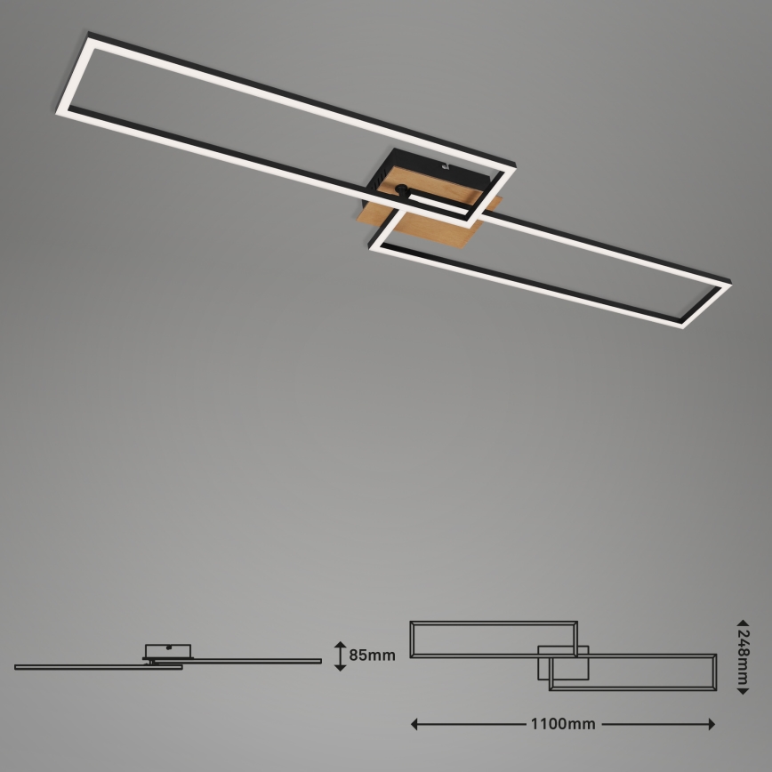 Brilo - LED Ściemnialny żyrandol natynkowy FRAME 2xLED/20W/230V 2700-5000K + pilot zdalnego sterowania