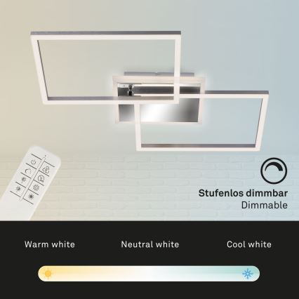 Brilo - LED Ściemnialny żyrandol natynkowy FRAME 2xLED/20W/230V 2700-6500K + pilot zdalnego sterowania