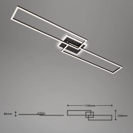 Brilo - LED Ściemnialny żyrandol natynkowy FRAME 2xLED/20W/230V 2700-6500K + pilot zdalnego sterowania