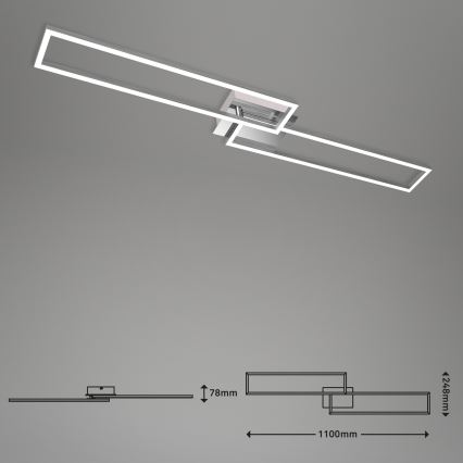 Brilo - LED Ściemnialny żyrandol natynkowy FRAME 2xLED/20W/230V 2700-5000K + pilot zdalnego sterowania