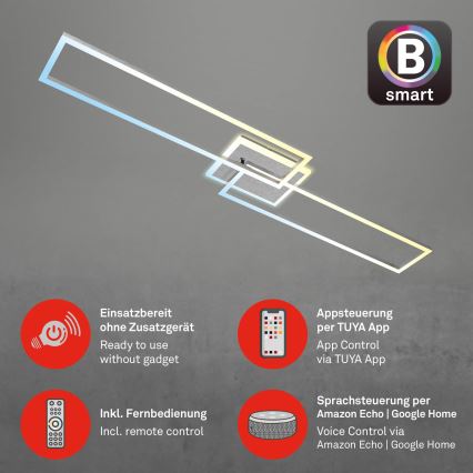 Brilo - LED Ściemnialny żyrandol natynkowy FRAME 2xLED/20W/230V 2700-6500K Wi-Fi Tuya + pilot zdalnego sterowania