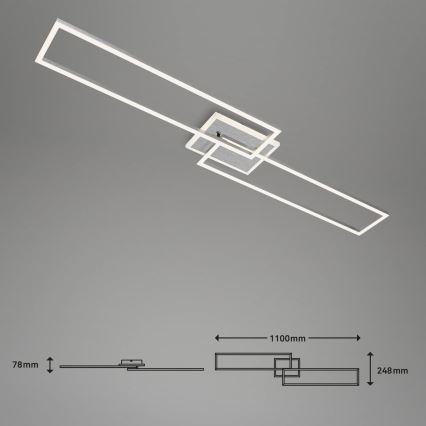 Brilo - LED Ściemnialny żyrandol natynkowy FRAME 2xLED/20W/230V 2700-6500K Wi-Fi Tuya + pilot zdalnego sterowania