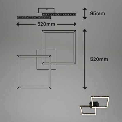 Brilo - LED Ściemnialny żyrandol natynkowy FRAME 2xLED/9W/230V