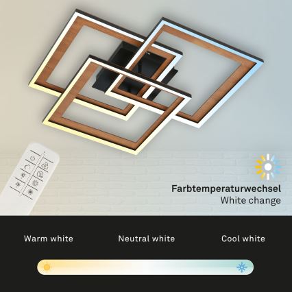 Brilo - LED Ściemnialny żyrandol natynkowy FRAME LED/45W/230V 2700-6500K + pilot zdalnego sterowania