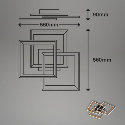 Brilo - LED Ściemnialny żyrandol natynkowy FRAME LED/45W/230V 2700-6500K + pilot zdalnego sterowania