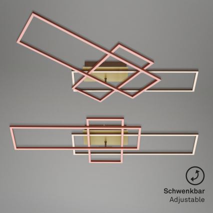 Brilo - LED Ściemnialny żyrandol natynkowy FRAME LED/51W/230V 2700-5000K brązowy/złoty + pilot zdalnego sterowania