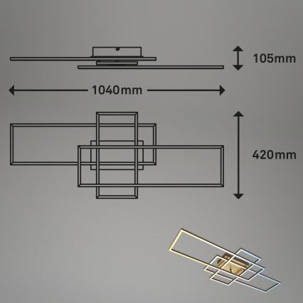 Brilo - LED Ściemnialny żyrandol natynkowy FRAME LED/51W/230V 2700-5000K brązowy/złoty + pilot zdalnego sterowania