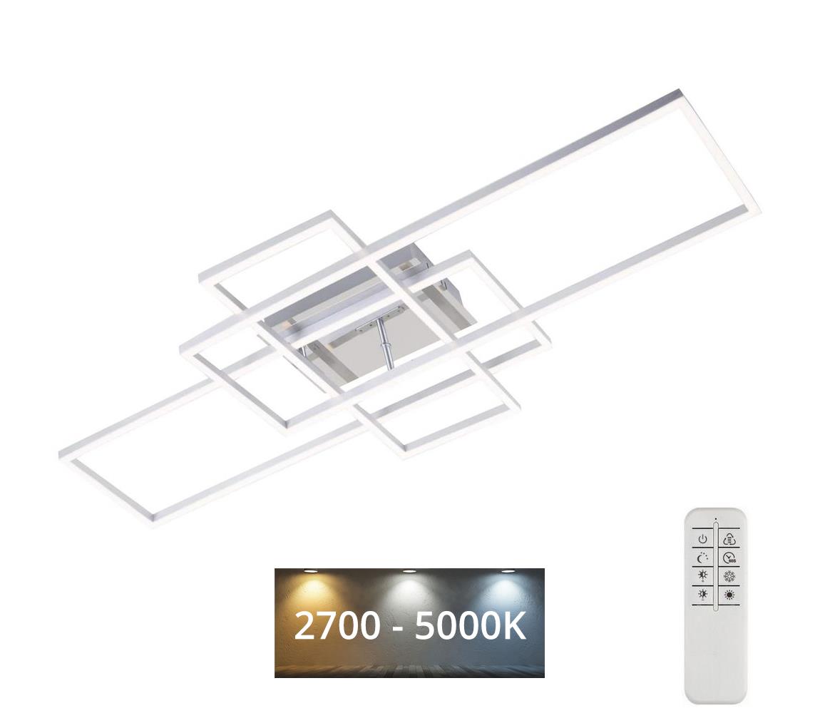 Brilo - LED Ściemnialny żyrandol natynkowy FRAME LED/51W/230V chrom + pilot