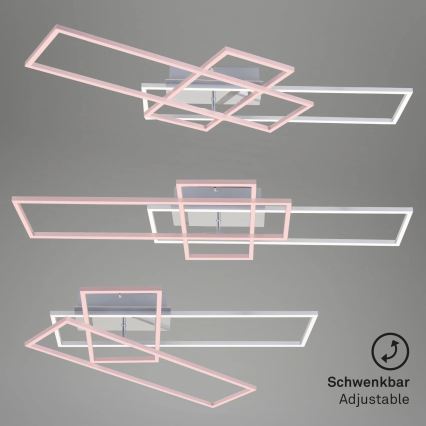 Brilo - LED Ściemnialny żyrandol natynkowy FRAME LED/51W/230V 2700-5000K matowy chrom + zdalne sterowanie