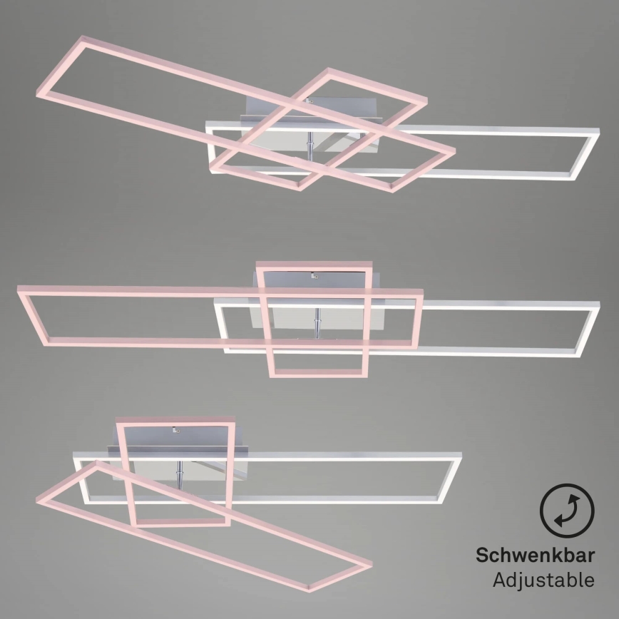 Brilo - LED Ściemnialny żyrandol natynkowy FRAME LED/51W/230V 2700-5000K matowy chrom + zdalne sterowanie