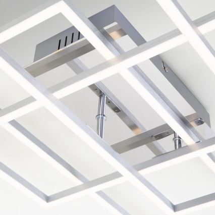 Brilo - LED Ściemnialny żyrandol natynkowy FRAME LED/51W/230V 2700-5000K matowy chrom + zdalne sterowanie