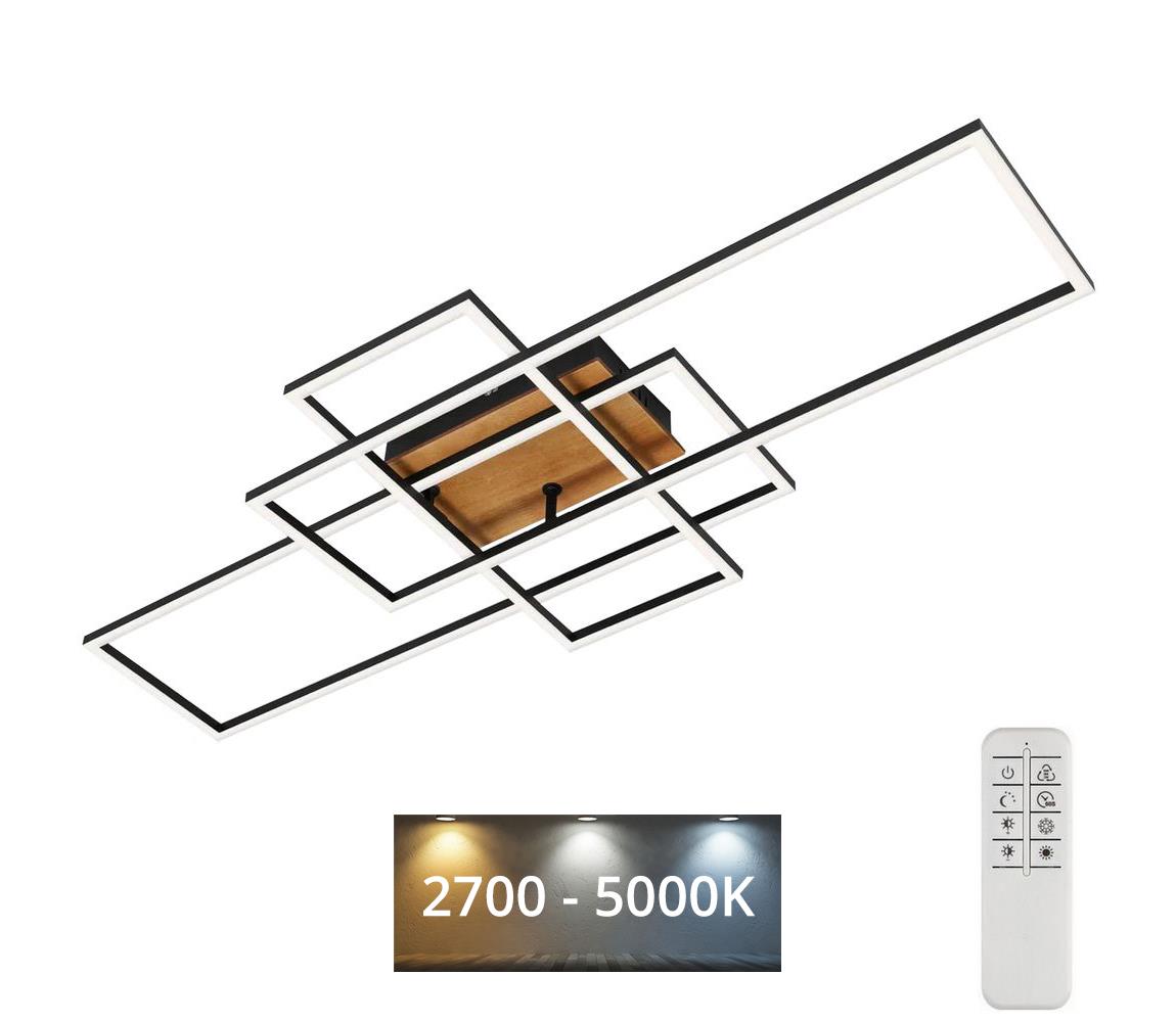 Brilo - LED Ściemnialny żyrandol natynkowy FRAME LED/51W/230V czarny/brązowy + pilot