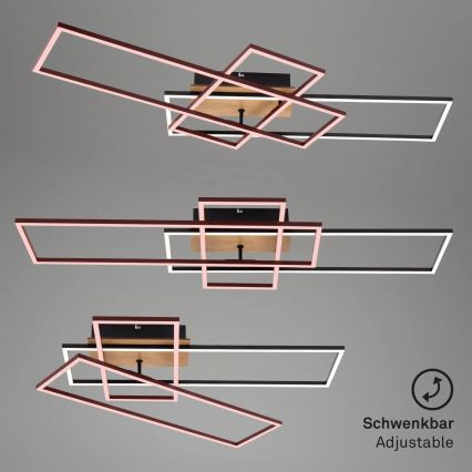 Brilo - LED Ściemnialny żyrandol natynkowy FRAME LED/51W/230V 2700-5000K czarny/brązowy + pilot zdalnego sterowania