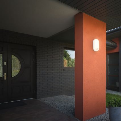 Brilo - zewnętrzny kinkiet LED z czujnikiem ruchu i zmierzchu RUCH LED/12W/230V IP65 biały