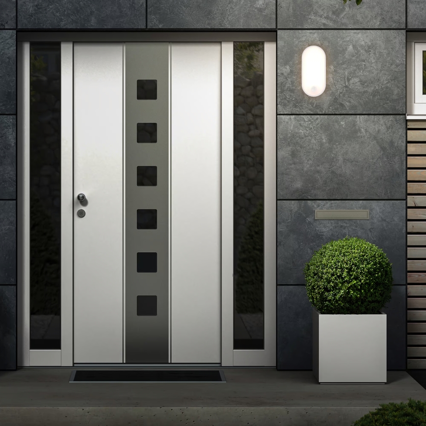 Brilo - zewnętrzny kinkiet LED z czujnikiem ruchu i zmierzchu RUCH LED/12W/230V IP65 biały