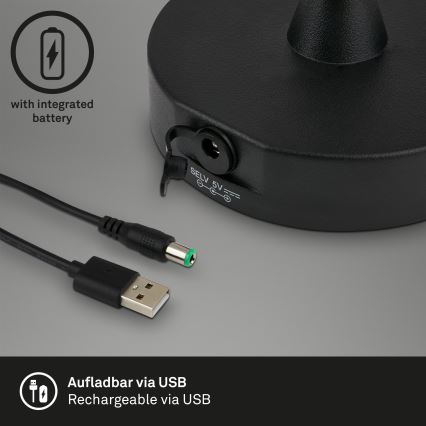 Brilo - LED zewnętrzny ściemnialna akumulatorowa lampa LED/3W/5V IP44 2000 mAh