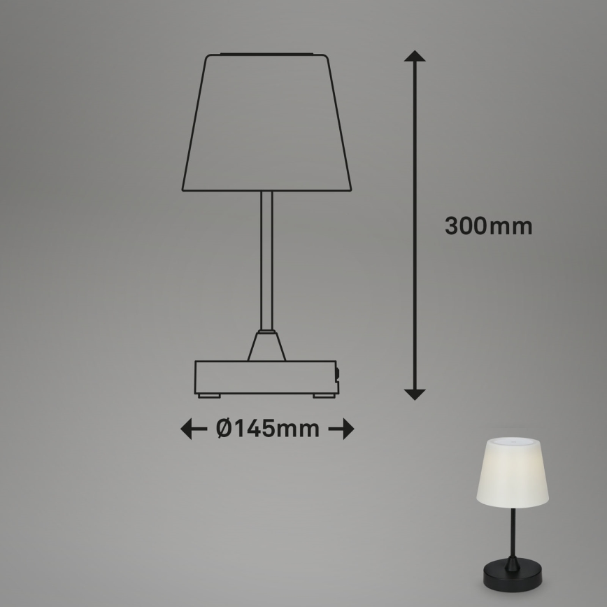 Brilo - LED zewnętrzny ściemnialna akumulatorowa lampa LED/3W/5V IP44 2000 mAh