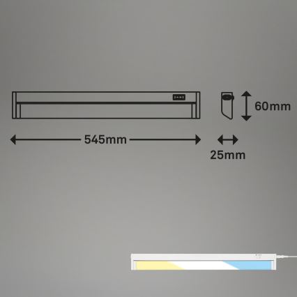 Brilo - Oprawa podszafkowa LED/6W/230V 2700/4000/6500K 54,5 cm biała