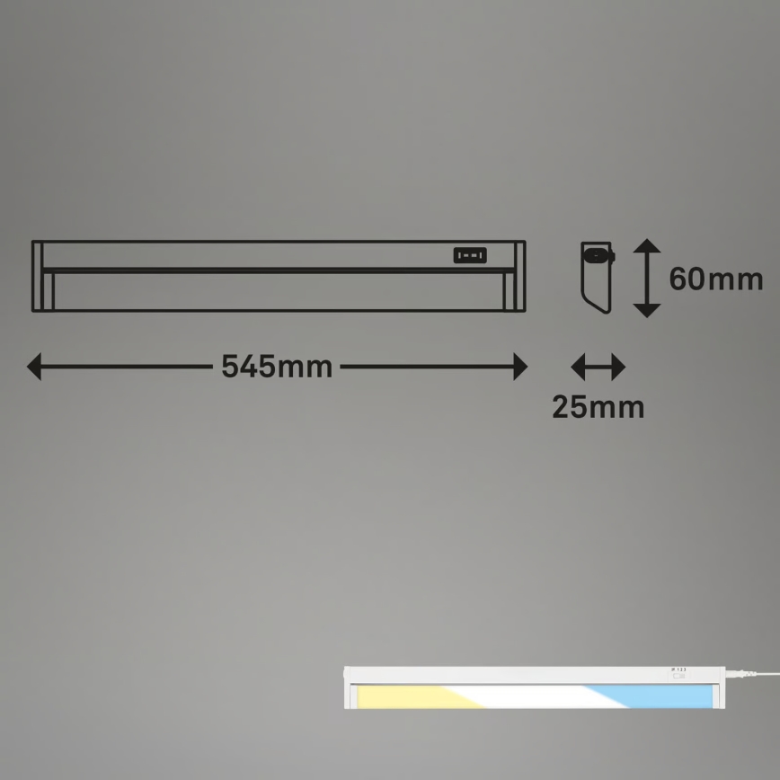 Brilo - Oprawa podszafkowa LED/6W/230V 2700/4000/6500K 54,5 cm biała