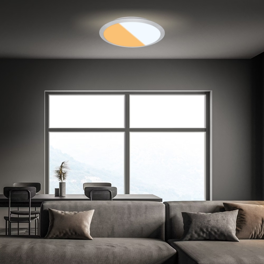 Brilo - Lampa sufitowa LED do łazienki CTS LED/21W/230V 3000/4000K IP44 śr. 37 cm matowy chrom