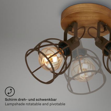 Brilo - Oświetlenie punktowe VINTAGE 3xE27/25W/230V