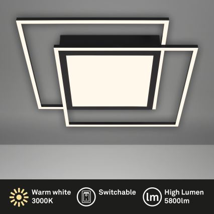 Brilo - Lampa sufitowa LED 2xLED/16W/230V + LED/19W 51,5x51,5 cm 3000K czarna