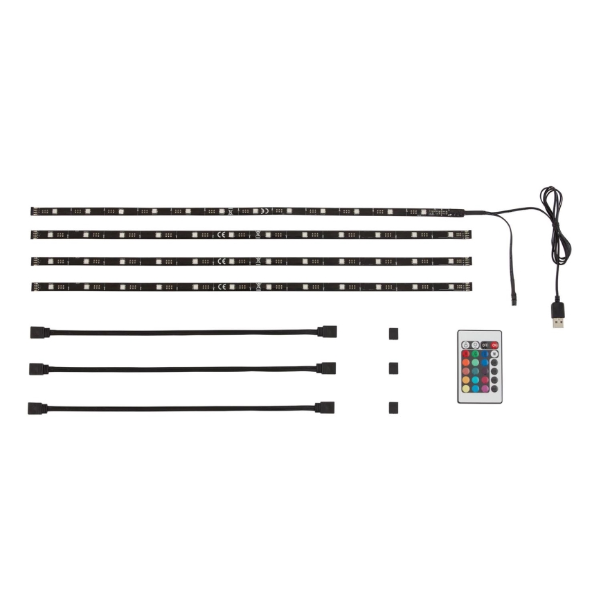 Brilo - Regulowany pasek LED RGBW do TV 3m LED/2,5W/USB + pilot zdalnego sterowania