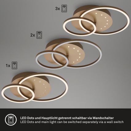 Brilo - ściemnialna lampa sufitowa LED/26W/230V 3000K brązowa