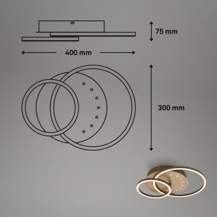 Brilo - ściemnialna lampa sufitowa LED/26W/230V 3000K brązowa