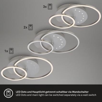 Brilo - ściemnialna lampa sufitowa LED/26W/230V 3000K matowy chrom