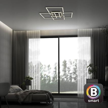 Brilo - LED ściemnialna oprawa sufitowa FRAME LED/50W/230V 2700-6500K 72,4x72,4cm czarna Wi-Fi Tuya + pilot zdalnego sterowania