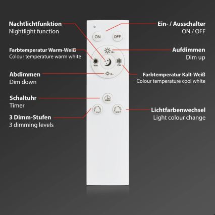 Brilo - LED ściemnialna oprawa sufitowa FRAME LED/50W/230V 2700-6500K 72,4x72,4cm czarna Wi-Fi Tuya + pilot zdalnego sterowania