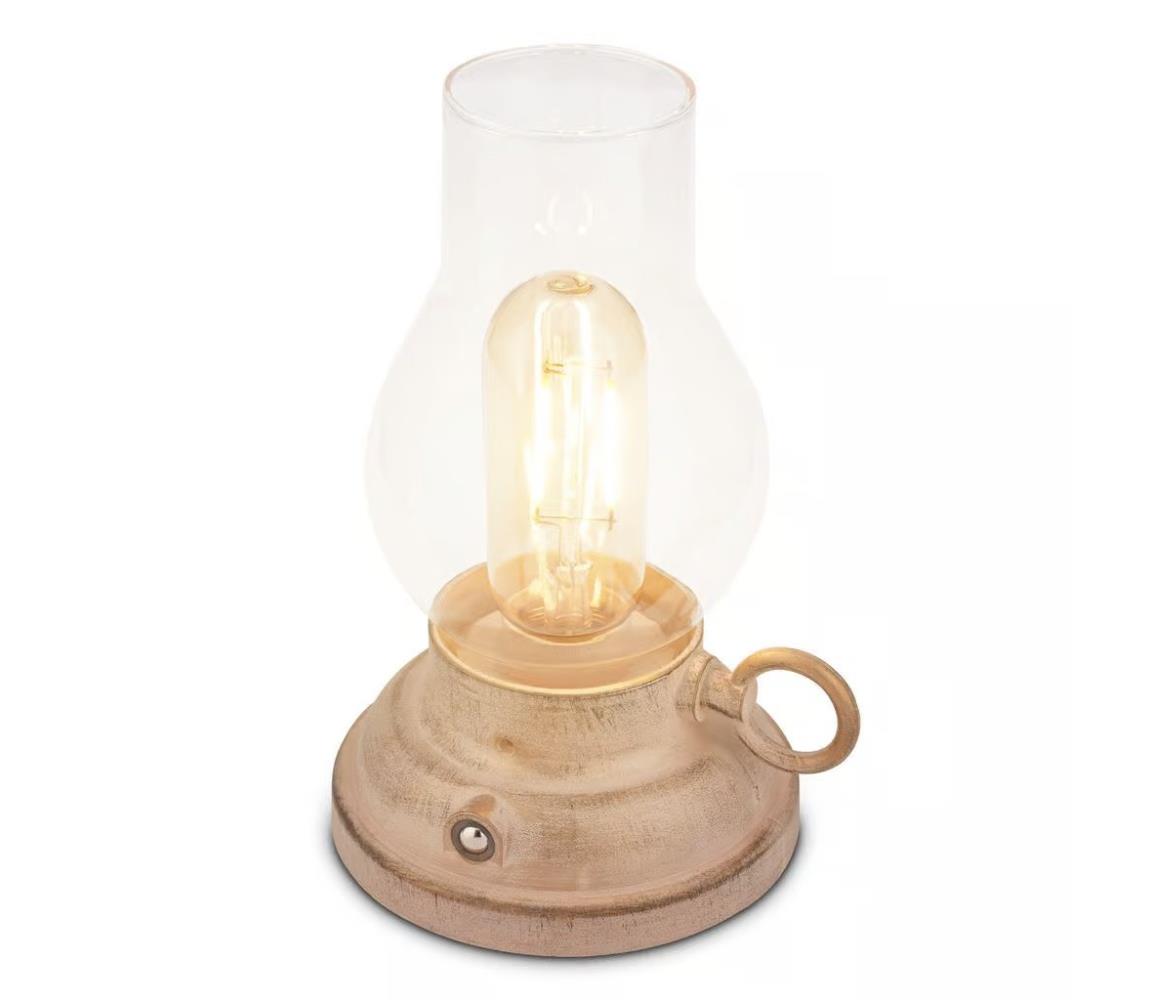 Brilo - ściemnialna, zewnętrzna, akumulatorowa lampka stołowa KANEA LED/1,5W/5V IP44 1200 mAh beżowa