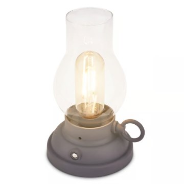 Brilo - ściemnialna zewnętrzna ładowalna lampa stołowa KANEA LED/1,5W/5V IP44 1200 mAh antracyt