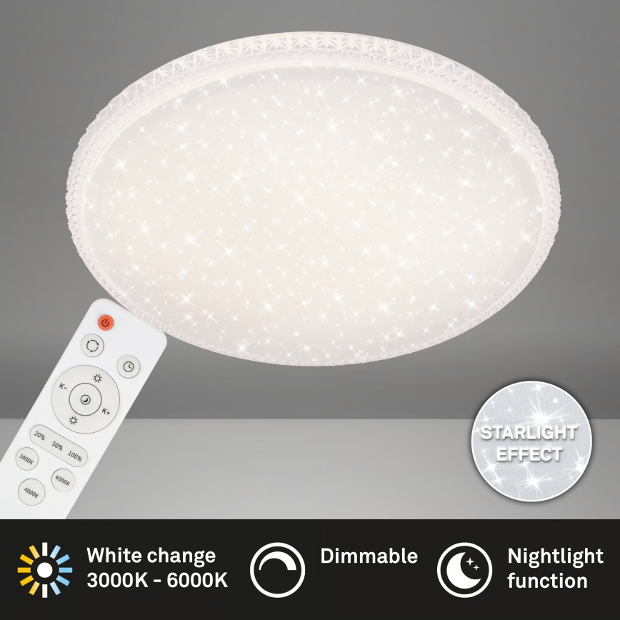 Brilo - ściemnialna lampa sufitowa LED/48W/230V 3000/4000/6500K śr. 60 cm + pilot zdalnego sterowania