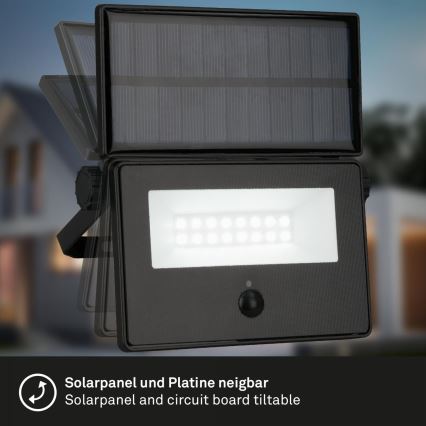 Brilo - solarny reflektor LED z czujnikiem LED/5W/5,5V IP54 1200 mAh
