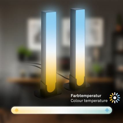 Brilo - ZESTAW 2x LED RGBIC Lampa ściemnialna stołowa LED/12W/230V 3000-6500K Wi-Fi Tuya
