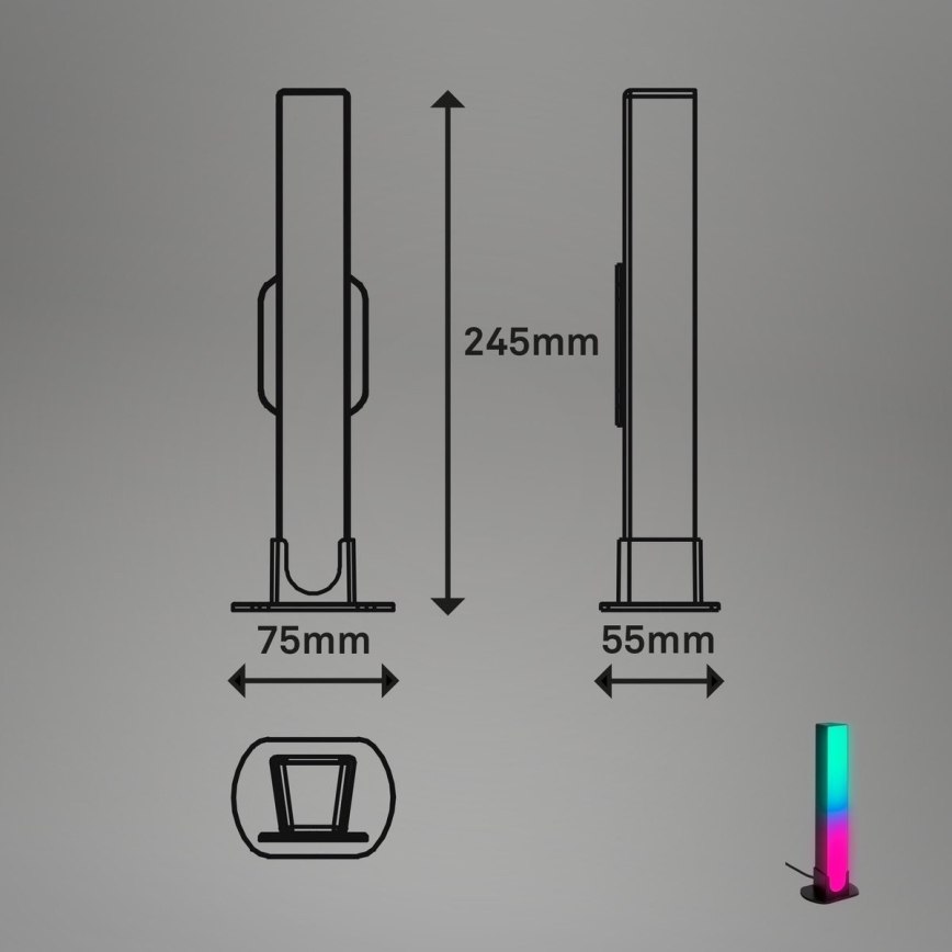Brilo - ZESTAW 2x LED RGBIC Lampa ściemnialna stołowa LED/12W/230V 3000-6500K Wi-Fi Tuya
