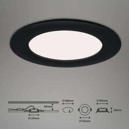 Brilo - ZESTAW 3x LED Łazienkowa oprawa wpuszczana FLAT LED/7W/230V IP44