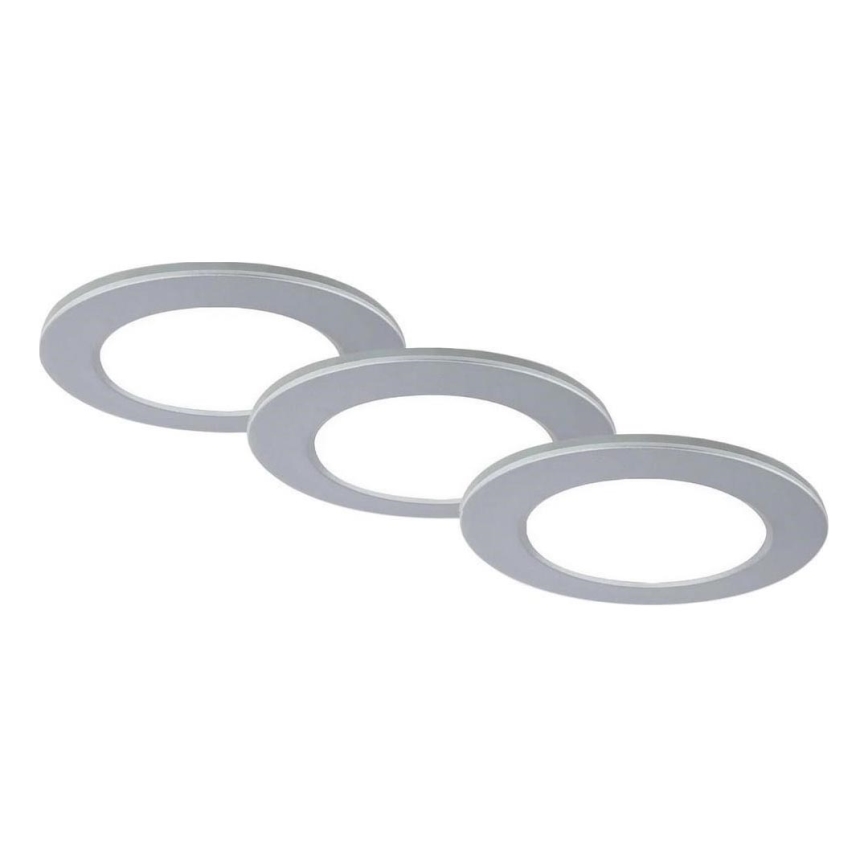 Brilo - ZESTAW 3x LED Łazienkowa oprawa wpuszczana LED/4W/230V IP44 3000/4000K srebrny