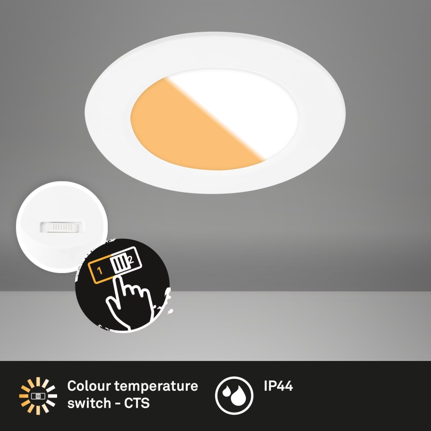 Brilo - ZESTAW 3x LED Łazienkowa oprawa wpuszczana LED/4W/230V IP44 3000/4000K biały