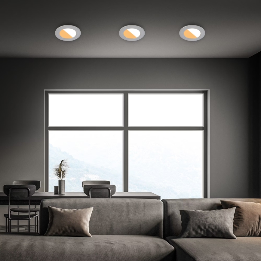 Brilo - ZESTAW 3x LED Łazienkowa oprawa wpuszczana LED/4W/230V IP44 3000/4000K srebrny