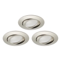 Brilo - ZESTAW 3x LED Ściemnialne wpuszczane oświetlenie łazienkowe LED/5W/230V IP23 matowy chrom