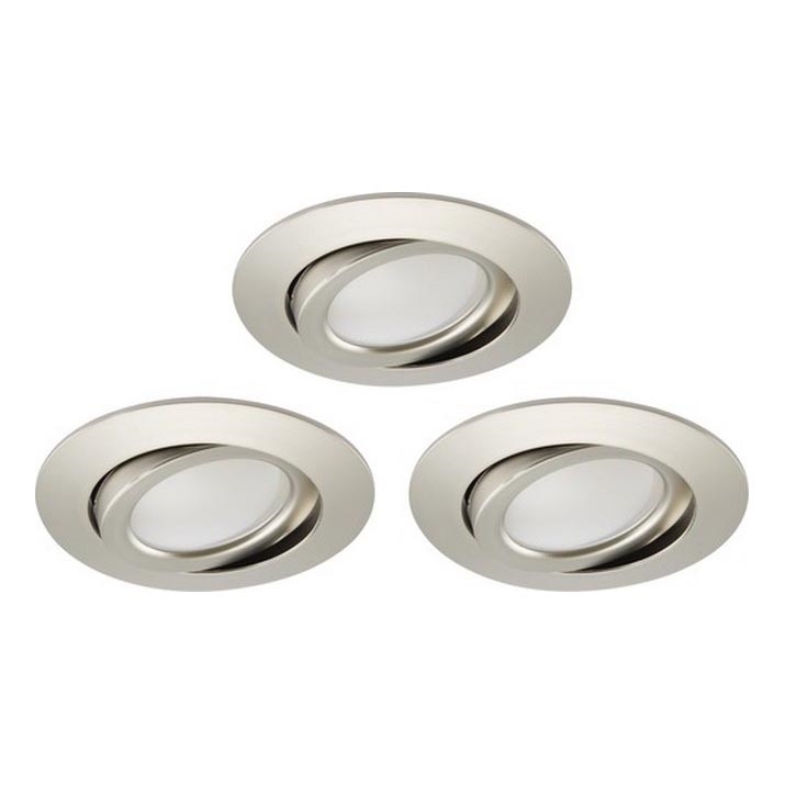 Brilo - ZESTAW 3x LED Ściemnialne wpuszczane oświetlenie łazienkowe LED/5W/230V IP23 matowy chrom