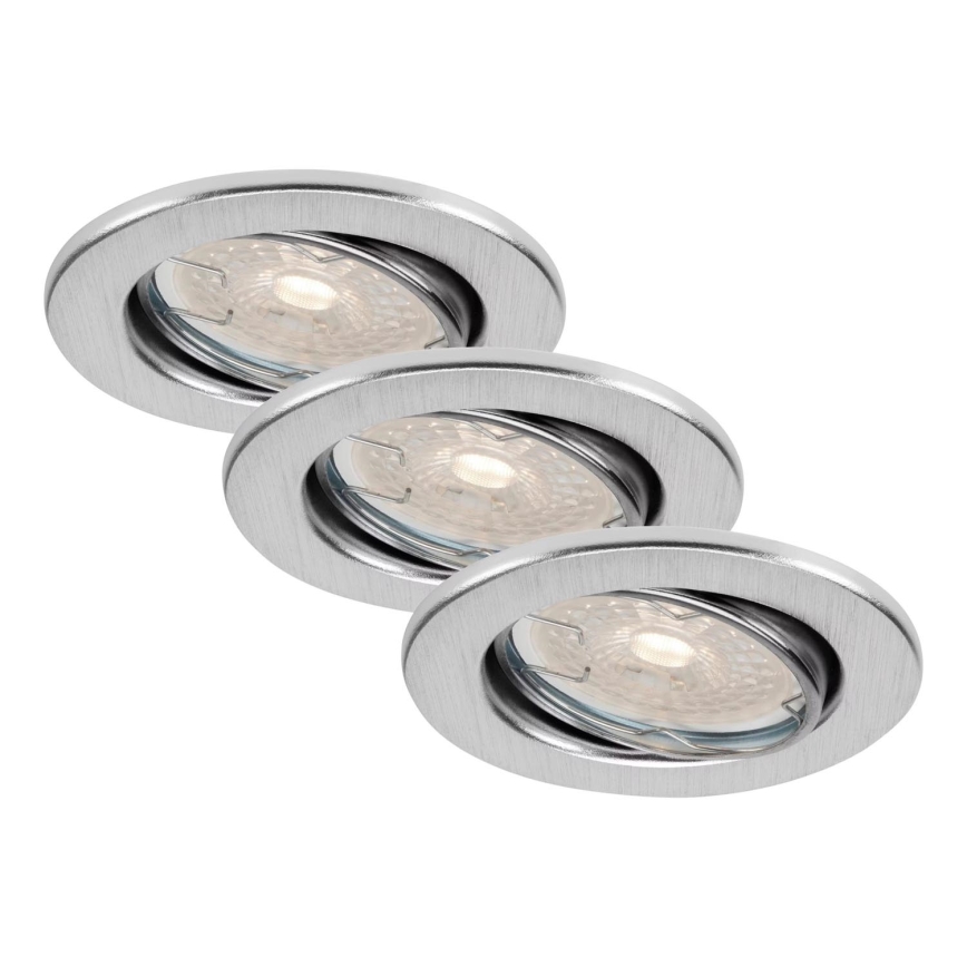 Brilo - ZESTAW 3x ściemnialnych wpuszczanych opraw LED do łazienki DIMM LED/5,5W/230V IP23 matowy chrom