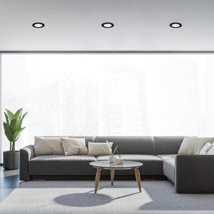Brilo - ZESTAW 3x LED łazienkowych opraw sufitowych wpuszczanych FLAT LED/6W/230V IP44 czarne