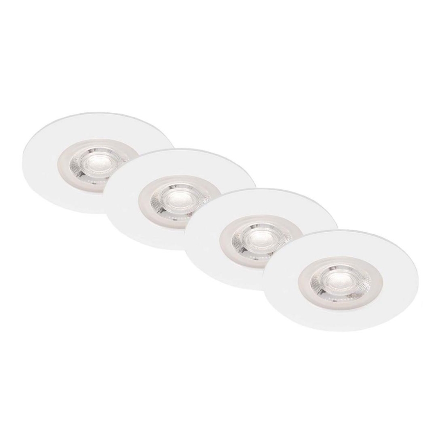 Brilo - ZESTAW 4x LED Łazienkowa oprawa wpuszczana LED/4,9W/230V IP44 biała