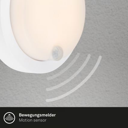 Brilo - Ładowalny zewnętrzny kinkiet LED z czujnikiem LED/4W/5V 4400 mAh IP44 biały